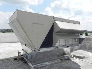 A 20-ton packaged rooftop heating and cooling unit installed by AireCom