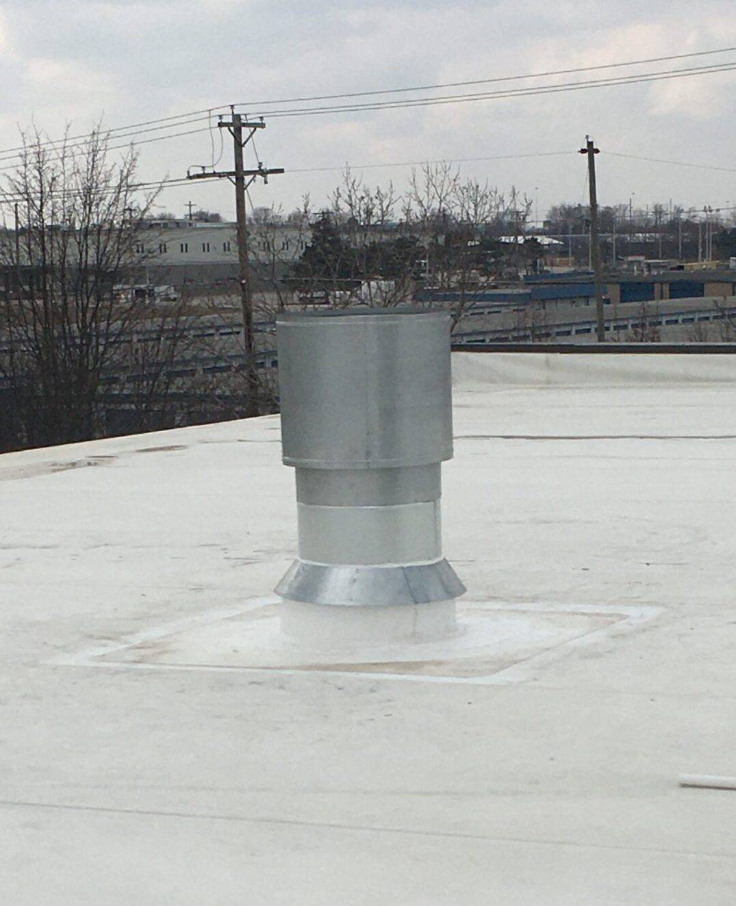 Rooftop view of paint shop ventilation installed by AireCom